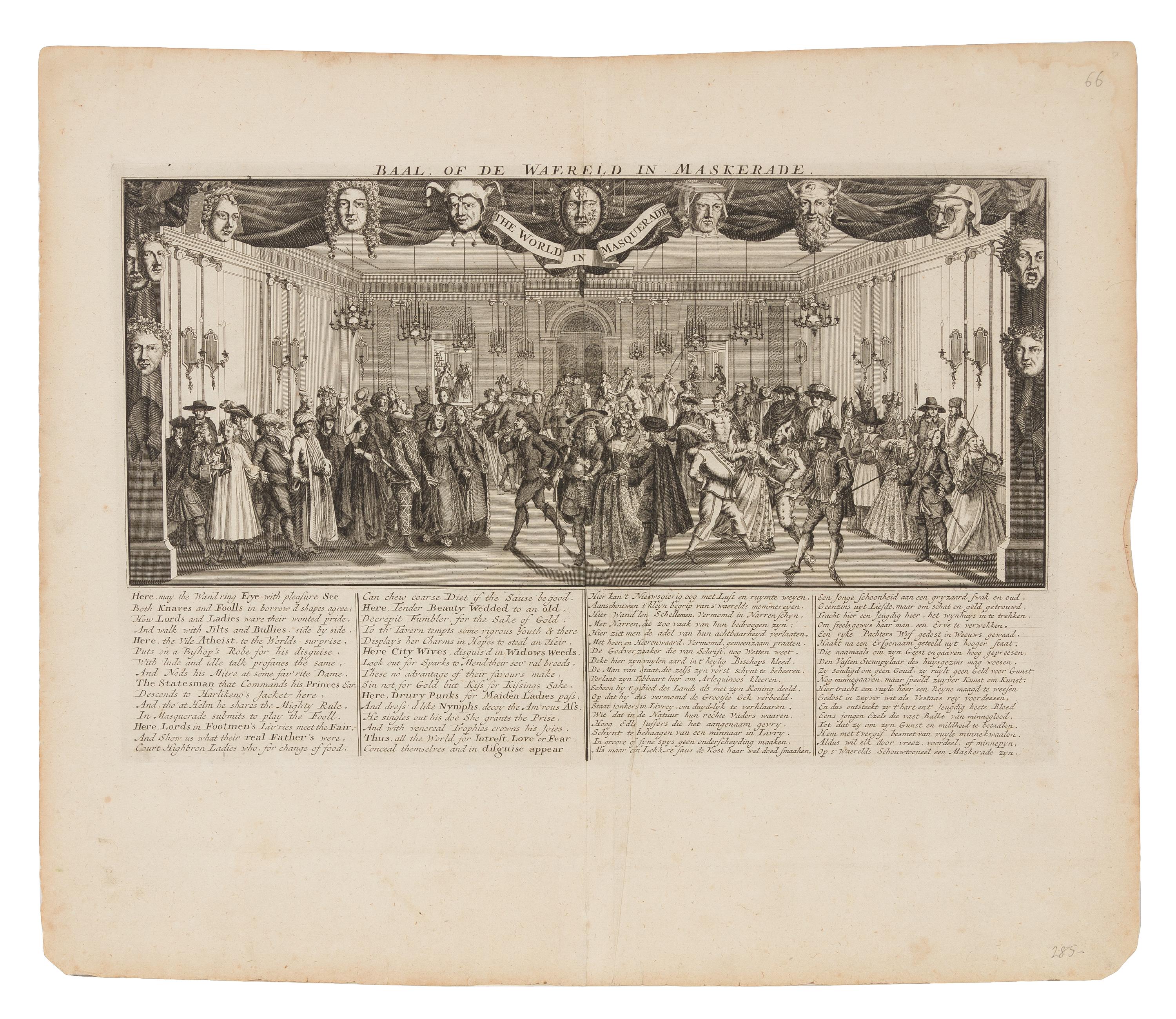 [MISSISSIPPI BUBBLE] [Het Groote Tafereel der Dwaasheid. Amsterdam: D. Onder de Linden, ca 1720.]
