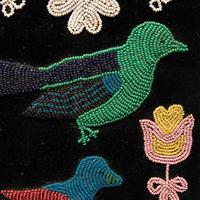 Cree Beaded Figural Pouch, with Birds