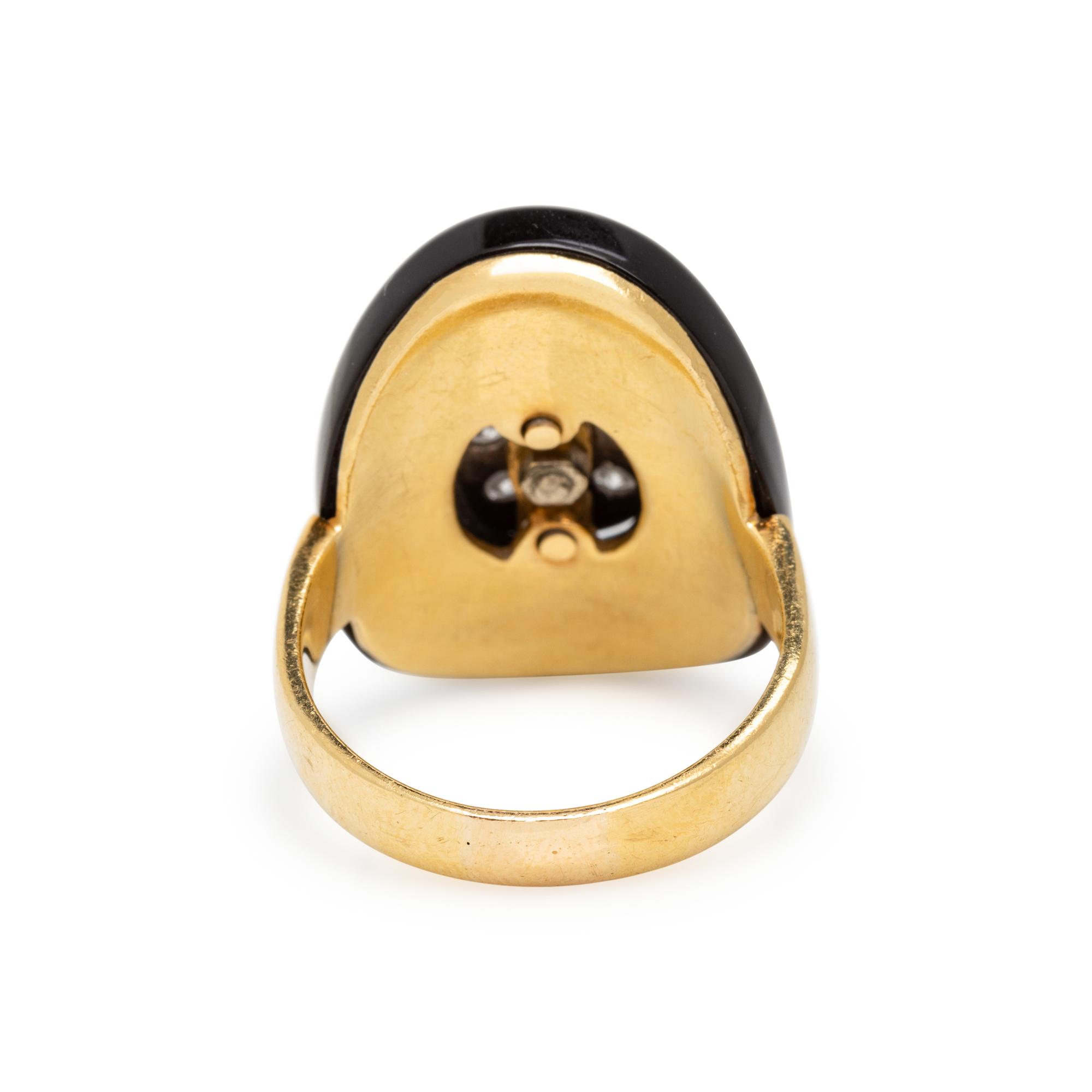 CARDI, MILANO, BLACK ONYX AND DIAMOND EARRINGS AND RING