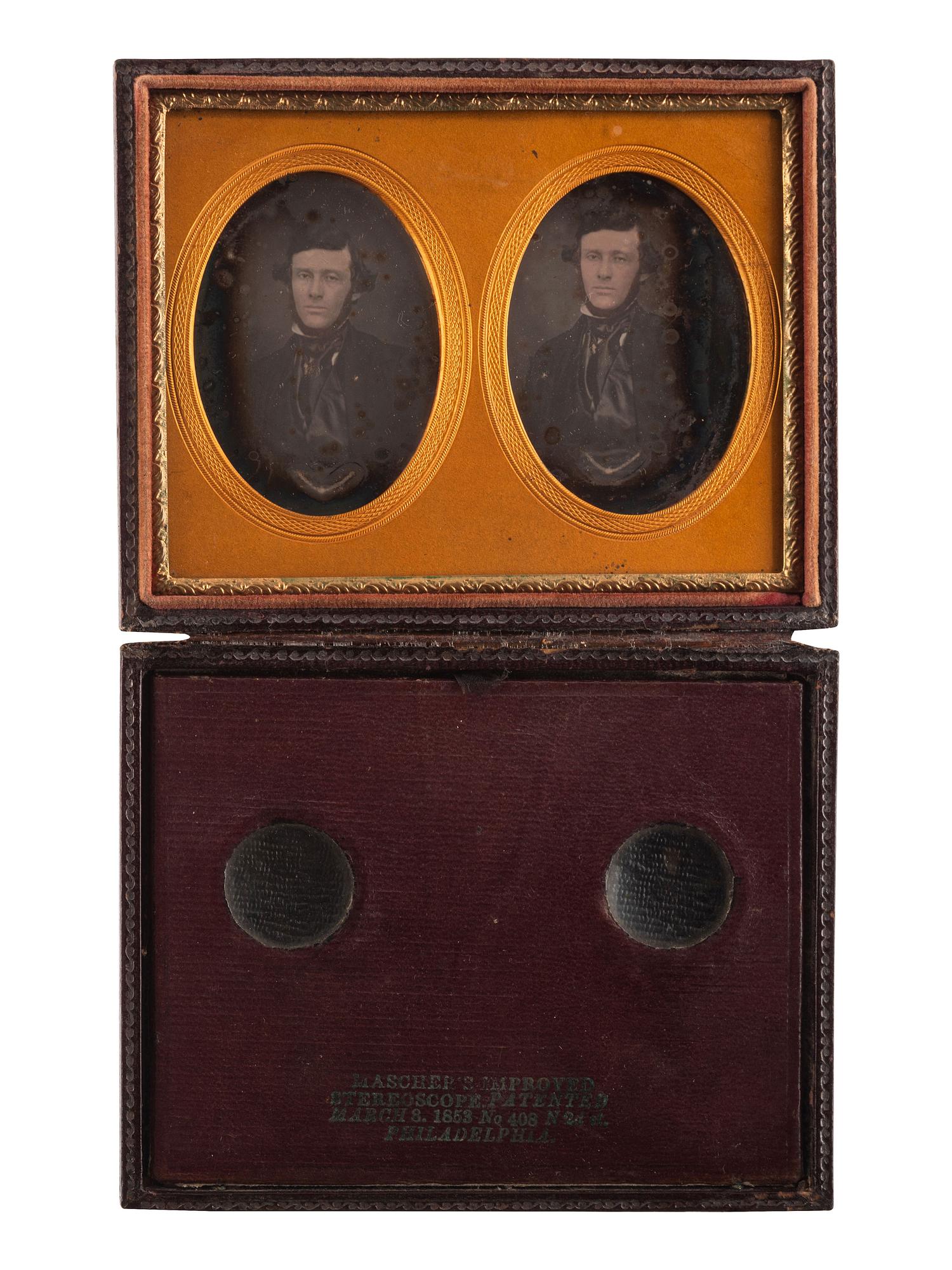 [EARLY PHOTOGRAPHY]. A collection of pairs cased images featuring the same male subjects highlighted by a stereodaguerreotype, including: