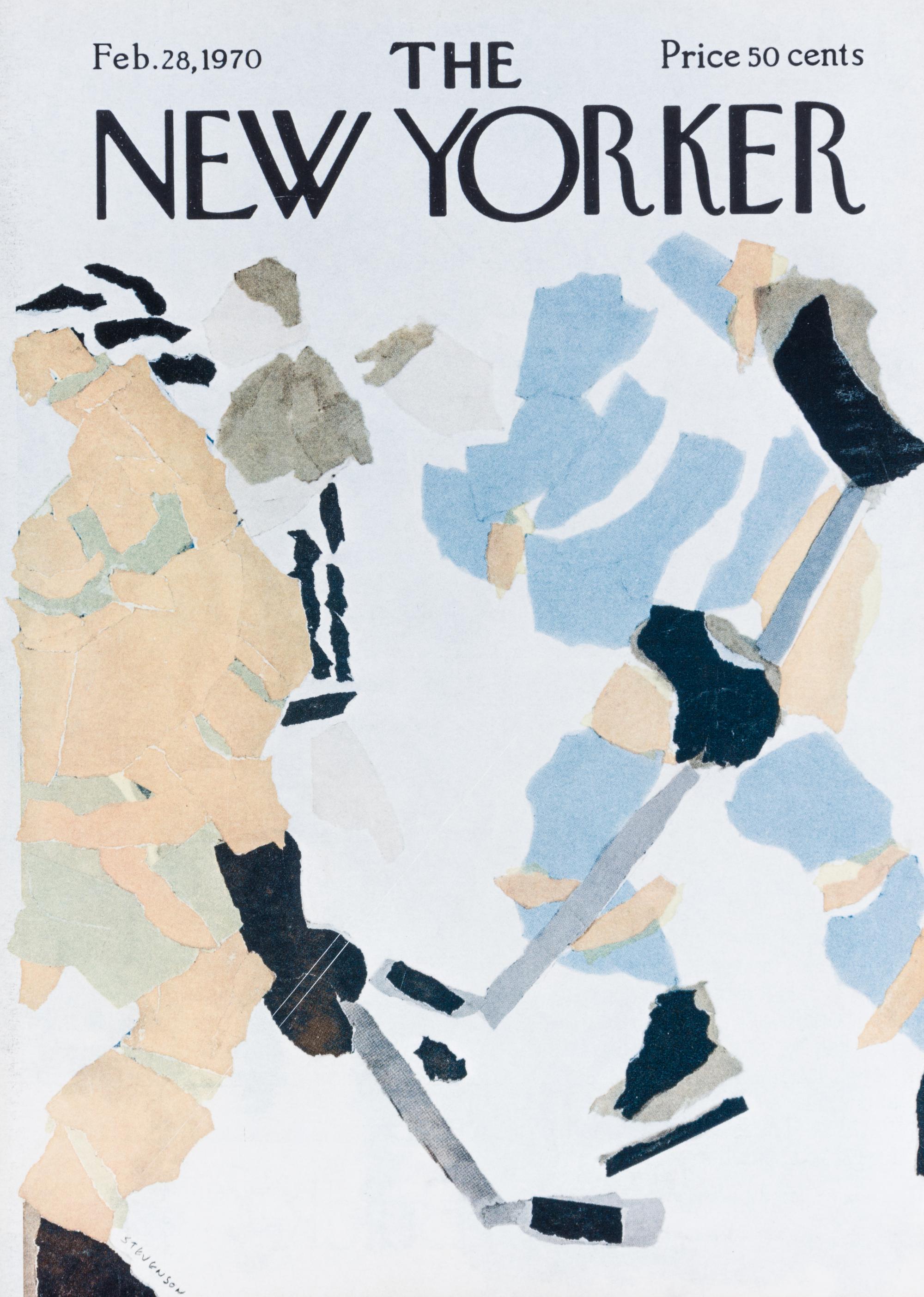 THE NEW YORKER. Five hockey-themed covers of The New Yorker, 1927-2003. Framed.