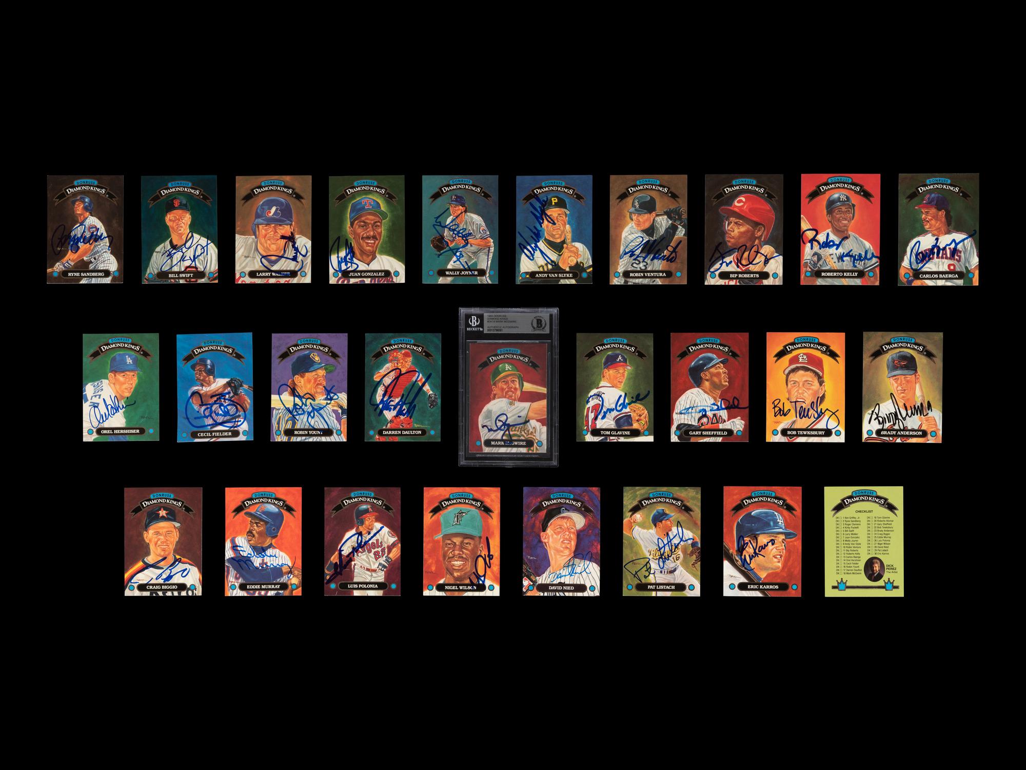 A Group of 26 1993 Donruss Diamond Kings Signed Autograph Baseball Cards,