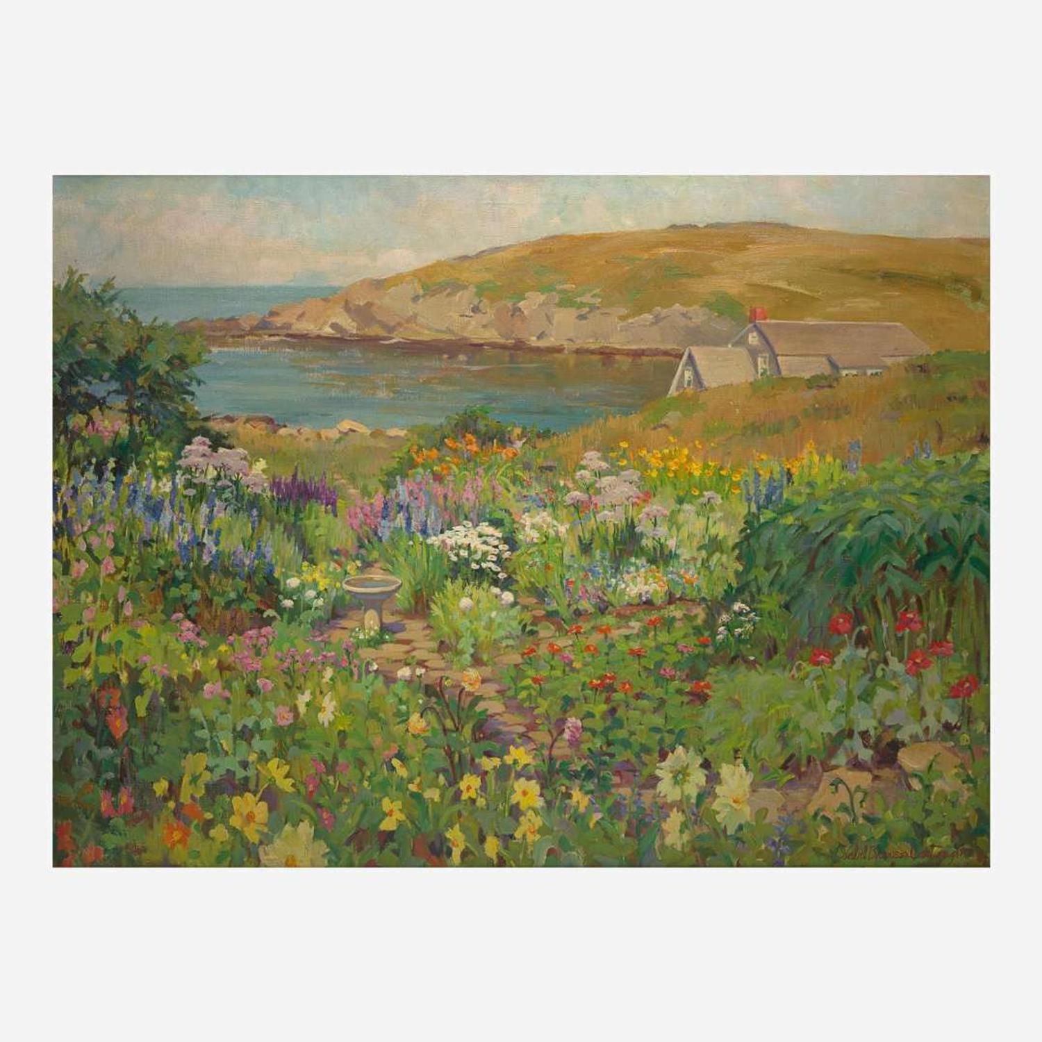Isabel Parke Branson Cartwright (American, 1885–1966) A Garden by the Sea (Mrs. Starr Pierce’s Garden)