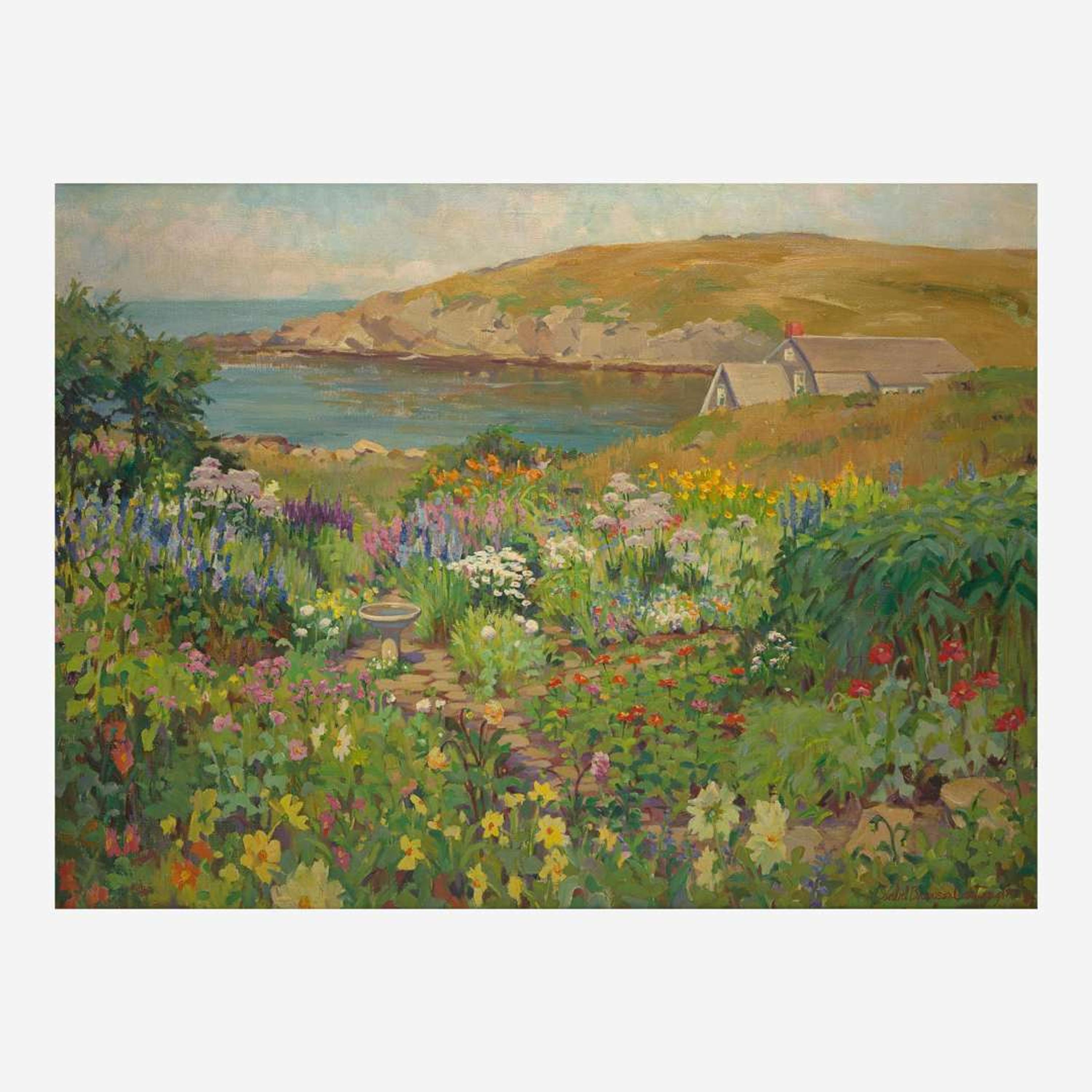 Isabel Parke Branson Cartwright (American, 1885–1966) A Garden by the Sea (Mrs. Starr Pierce’s Garden)