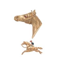 COLLECTION OF YELLOW GOLD HORSE BROOCHES