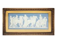 Two Framed Wedgwood Blue Jasperware Plaques