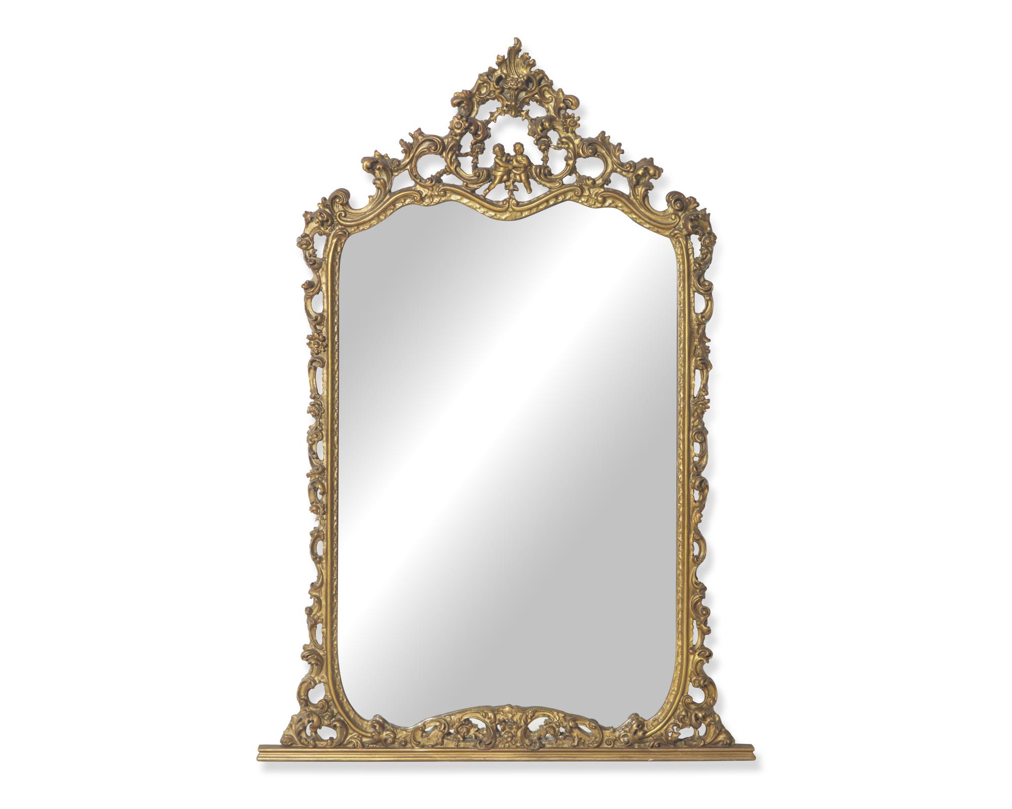 A Louis XVI Style Giltwood Overmantel Mirror