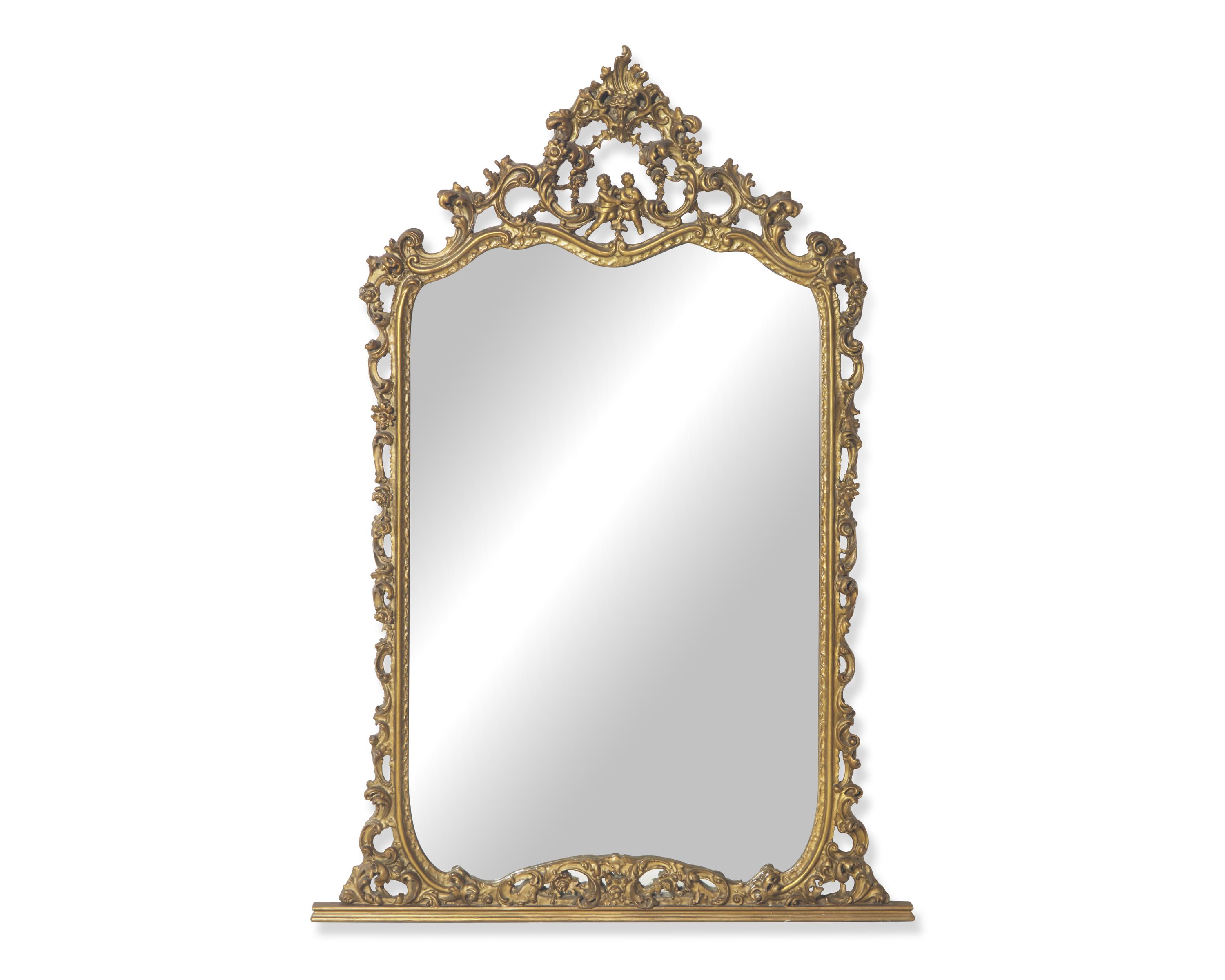 A Louis XVI Style Giltwood Overmantel Mirror