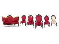 A John Henry Belter Six Piece Walnut Parlor Suite