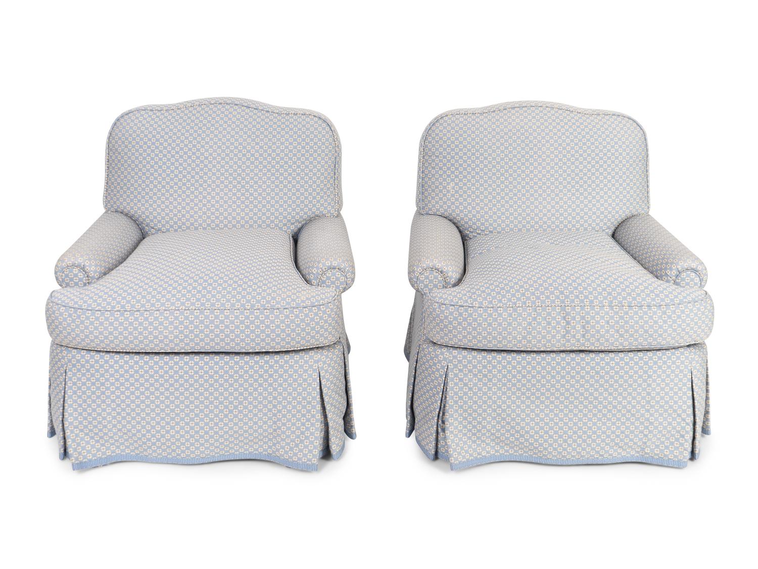 A Pair of Contemporary Upholstered Club Chairs