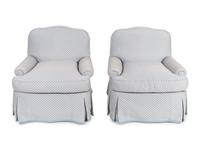 A Pair of Contemporary Upholstered Club Chairs