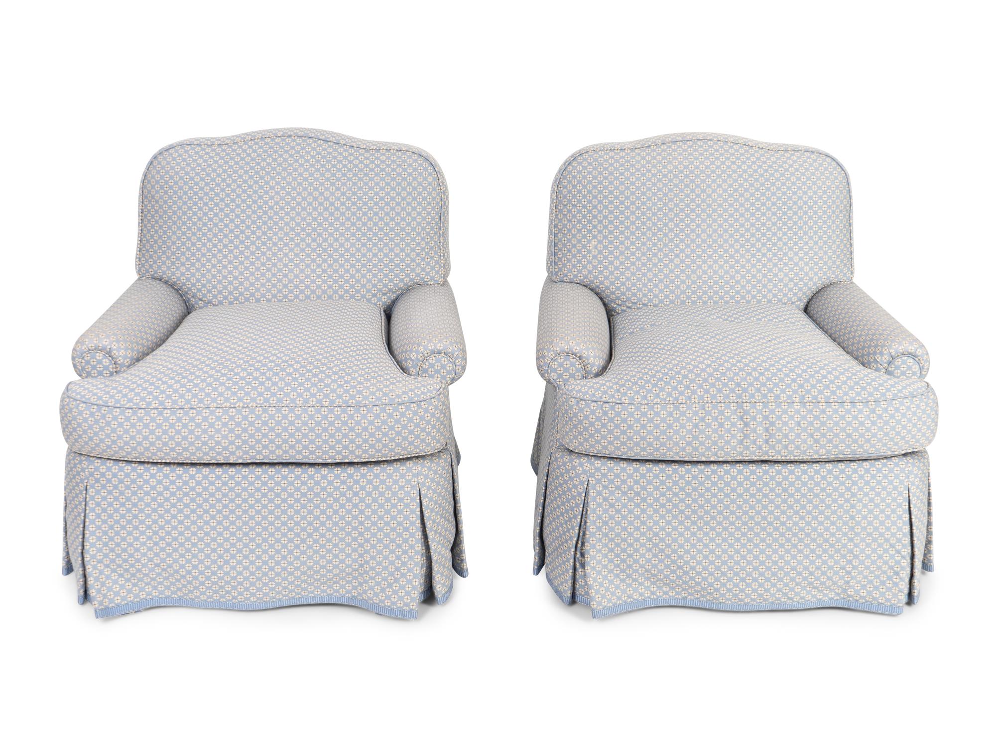 A Pair of Contemporary Upholstered Club Chairs