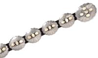 A Silver and Mother-of-Pearl Concho Belt,