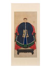 A Pair of Chinese Ancestor Portraits — 19TH CENTURY