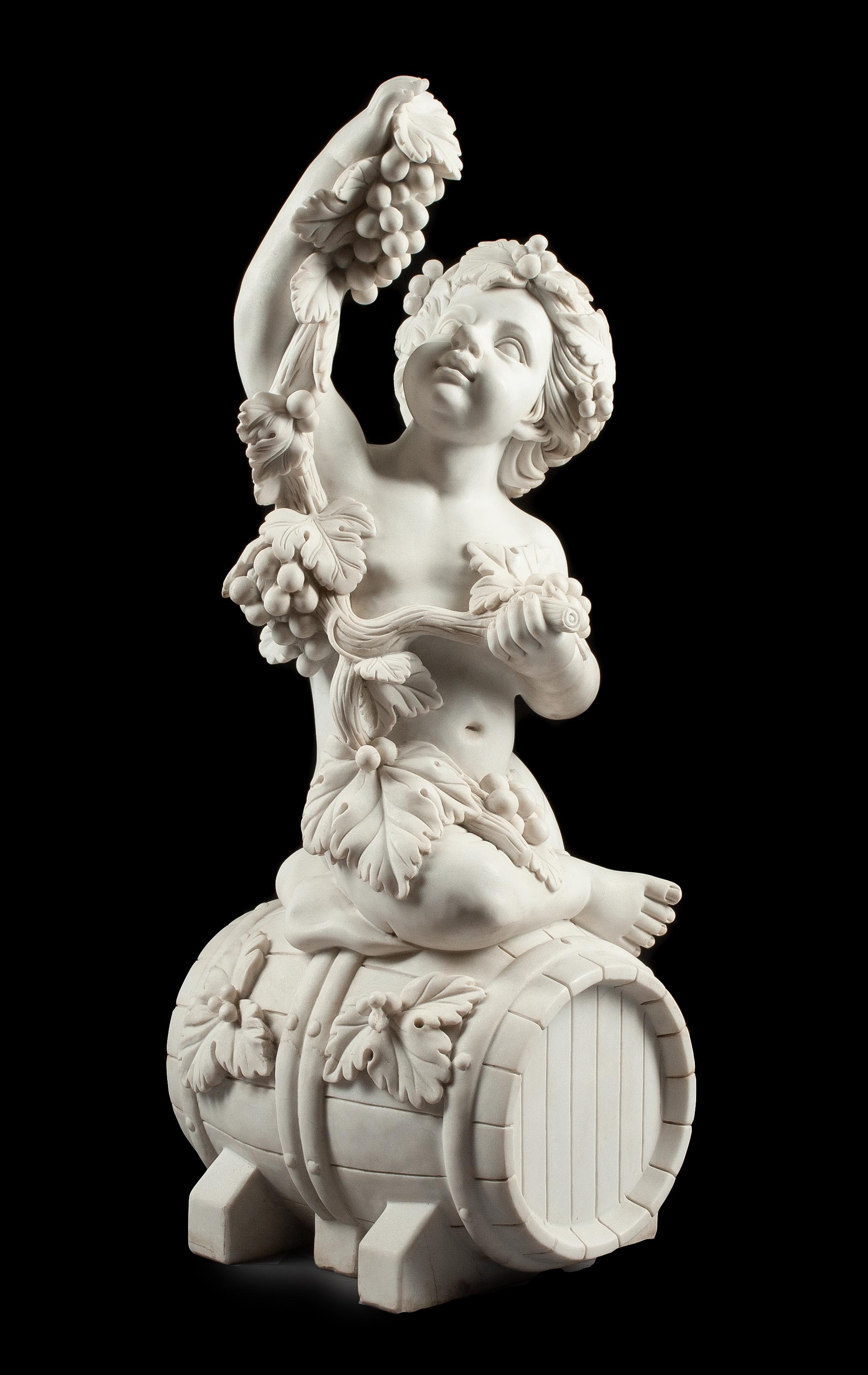 An Italian Marble Figure of a Boy Height 39 x width 16 x depth 17 inches.