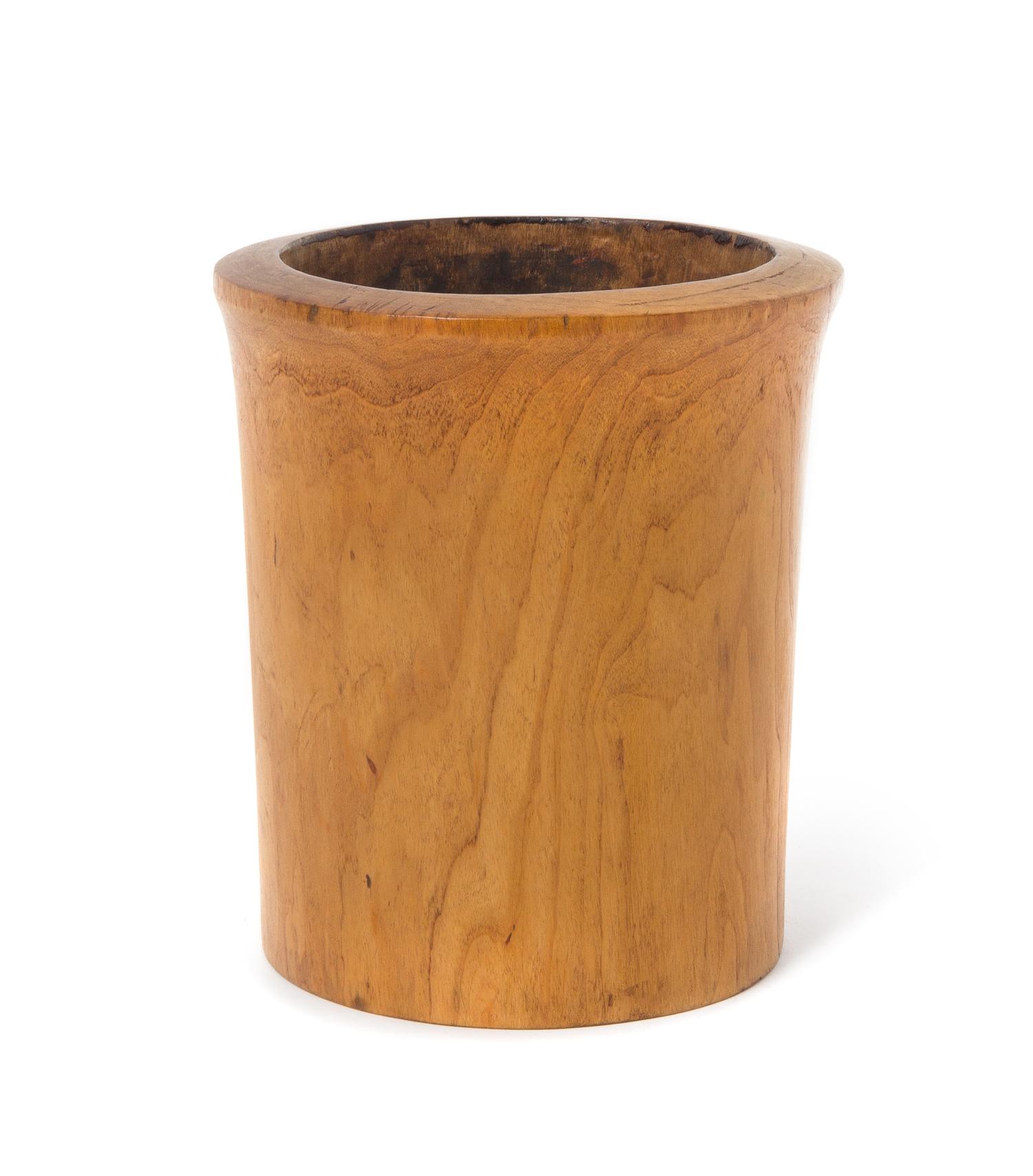 A Chinese Bamboo Brushpot Height 6 3/8 inches.