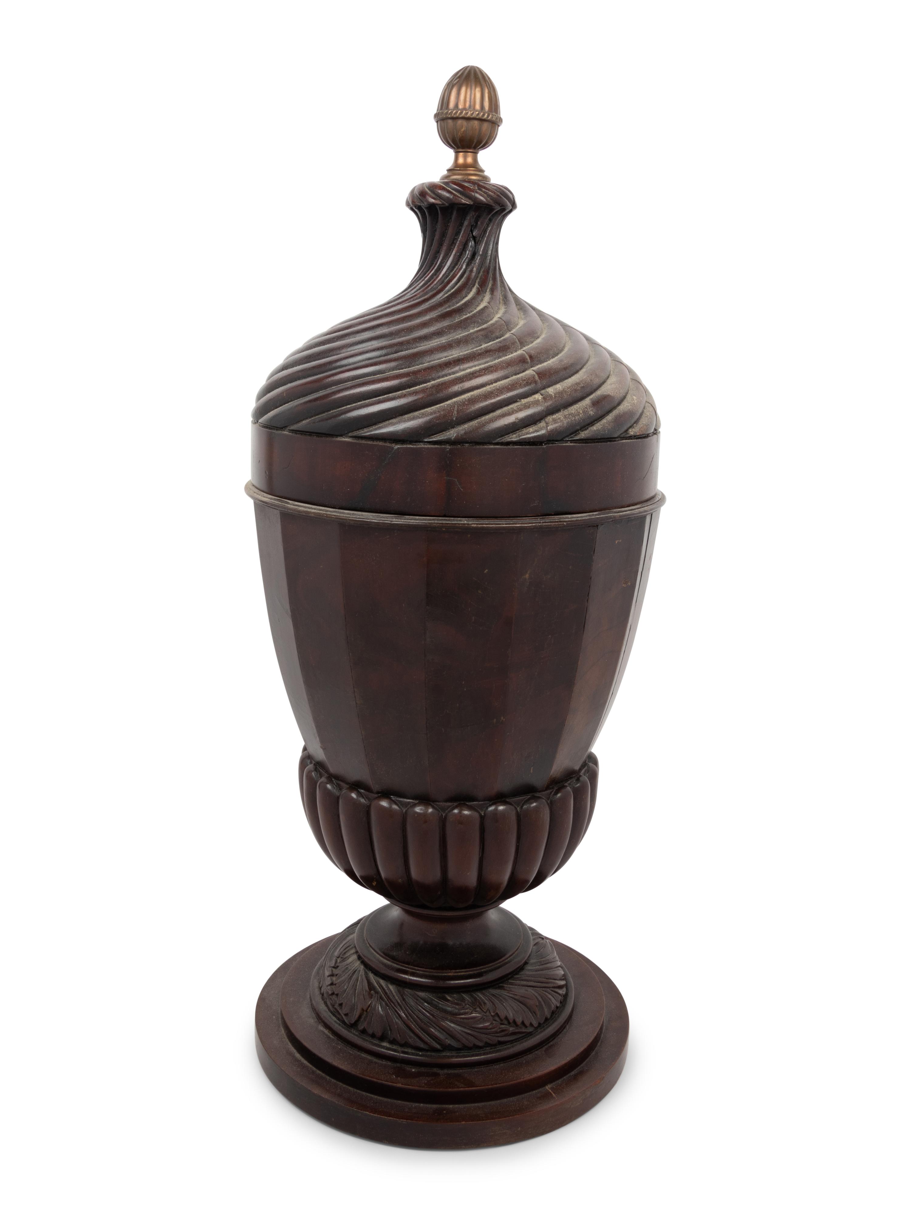 An English Mahogany Cutlery Urn
