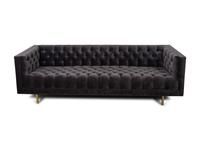 A Smokey Grey Tufted Velvet Sofa — 20TH/21ST CENTURY