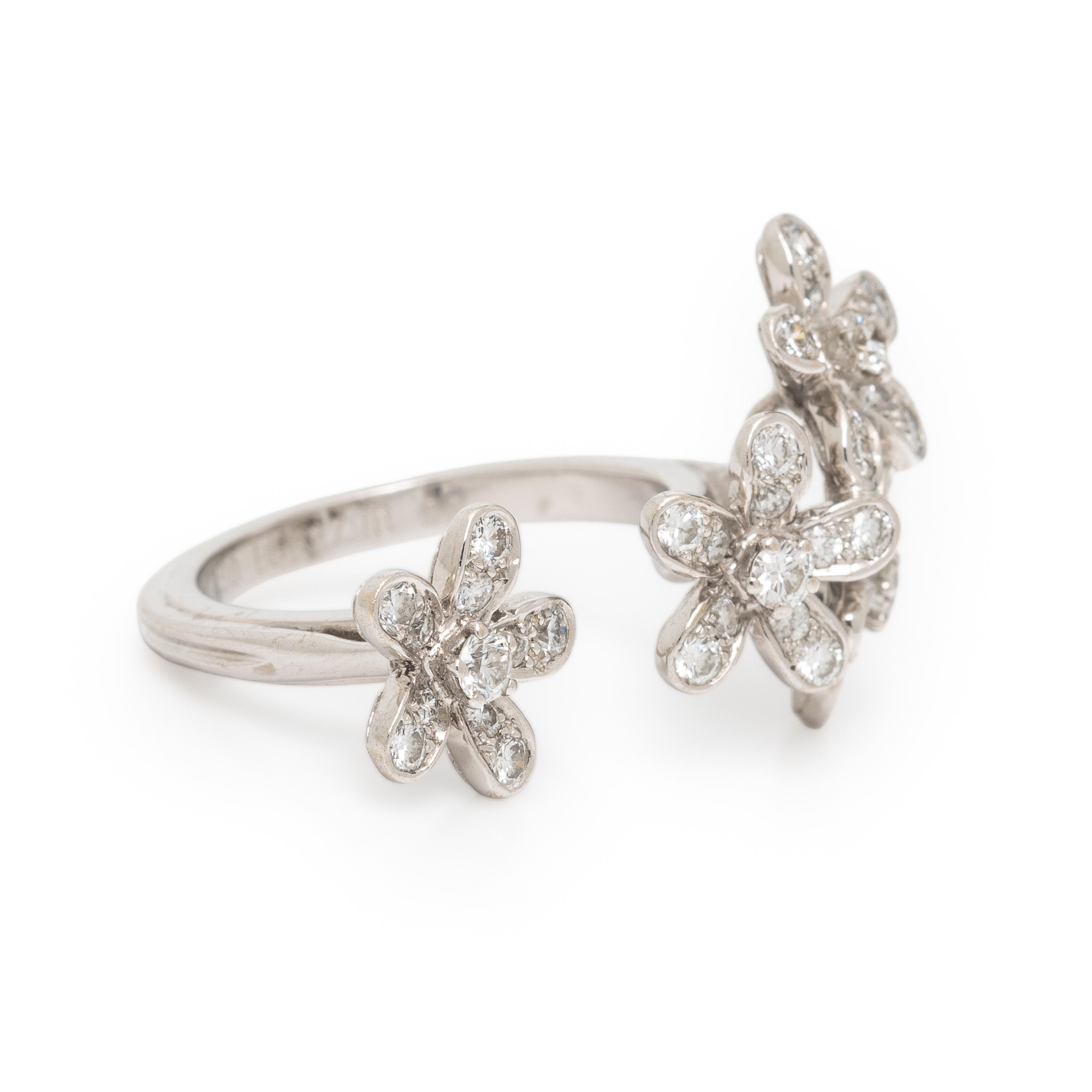 Van Cleef & Arpels, Diamond and White Gold 'Socrate' Between the Finger Ring