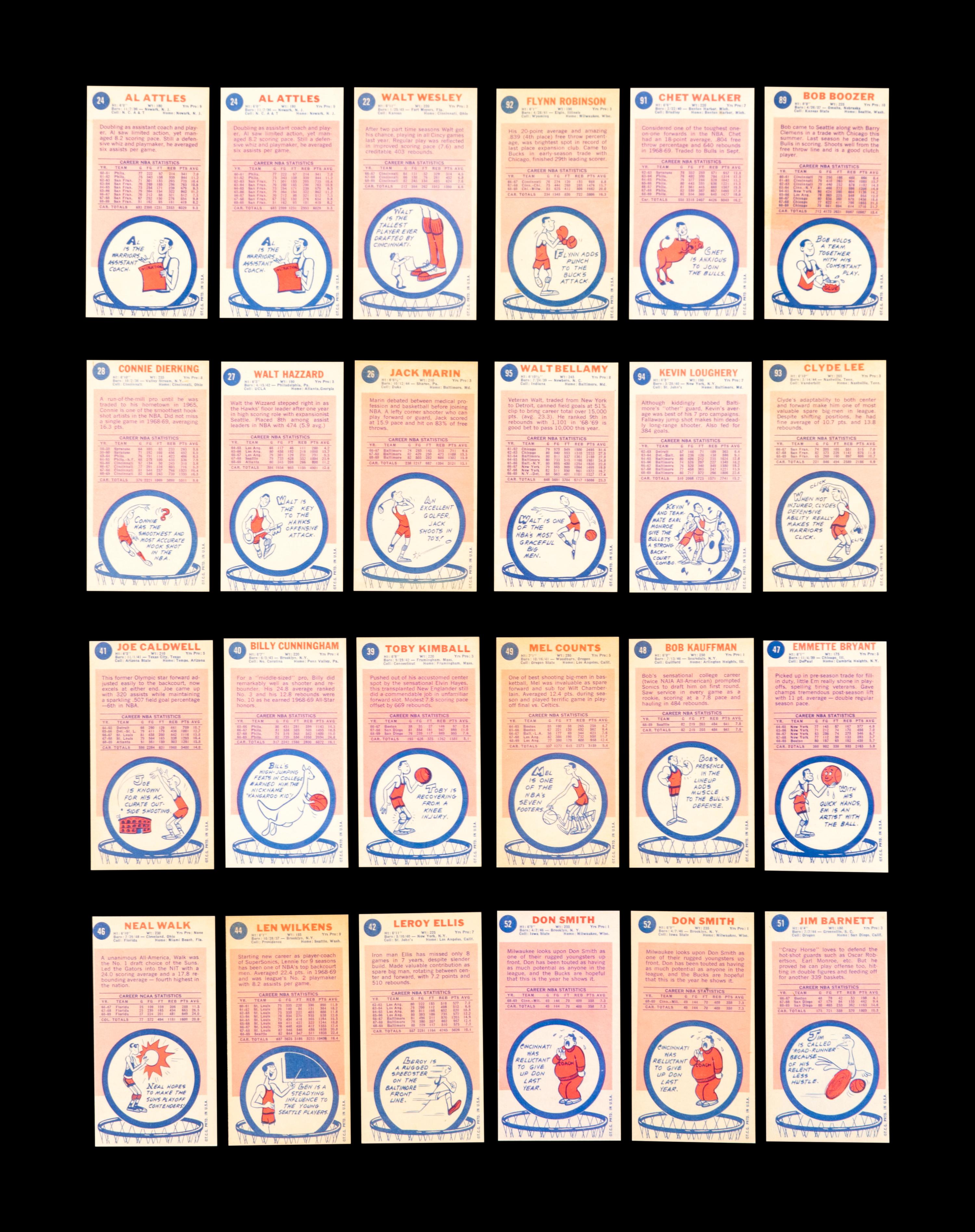 A Group of 93 Assorted 1969-70 Topps Basketball Cards,