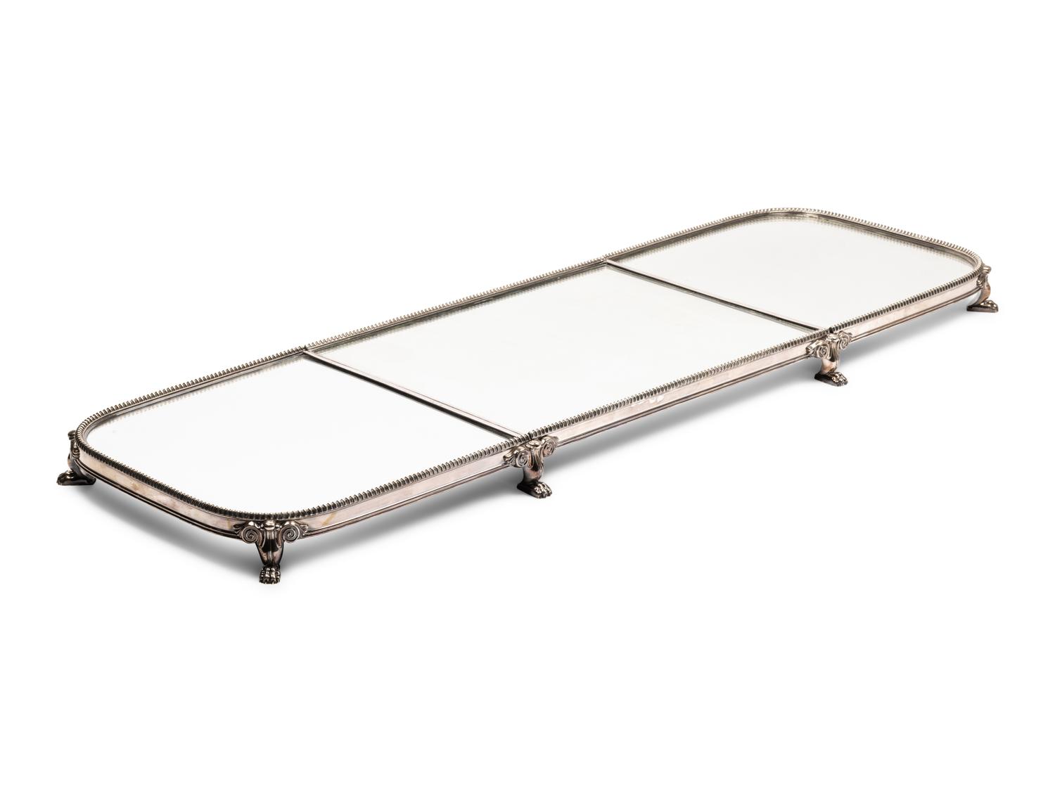 A Continental Silver-Plate Mirrored Table Plateau