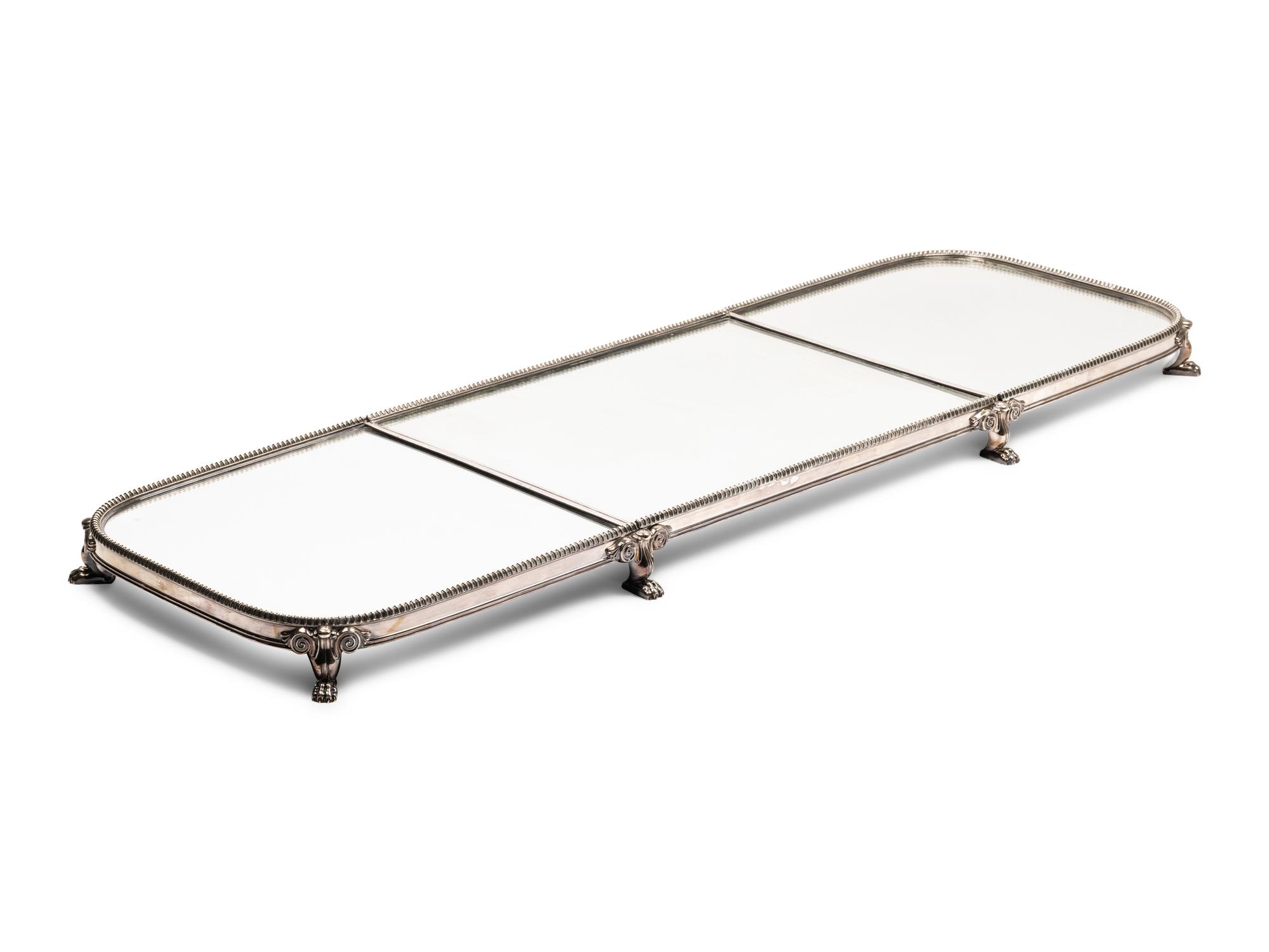 A Continental Silver-Plate Mirrored Table Plateau