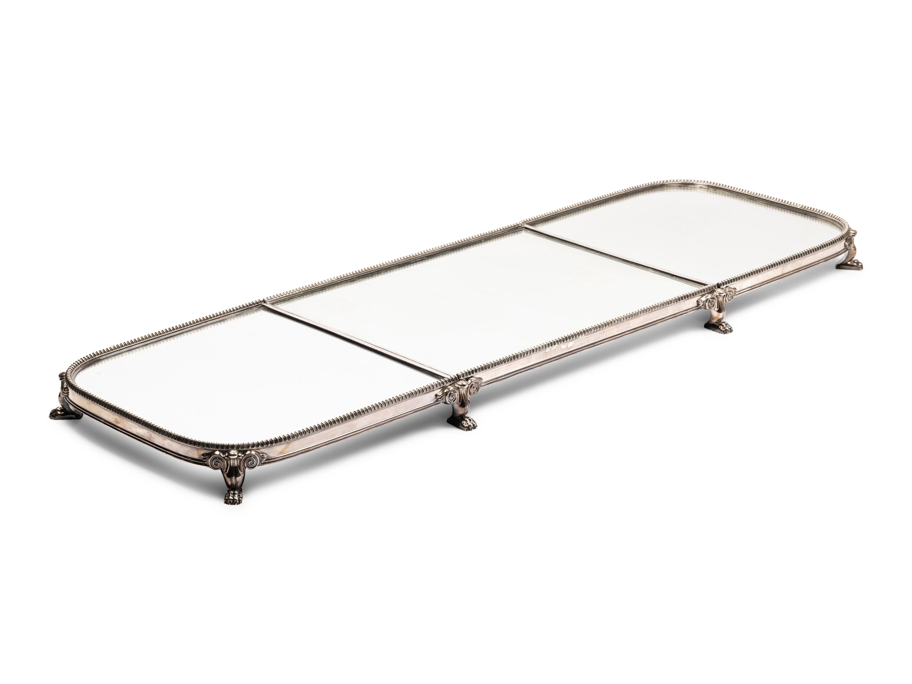 A Continental Silver-Plate Mirrored Table Plateau