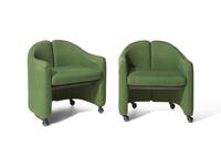 Pair of Italian split-back lounge chairs for Tecno, c. 1960