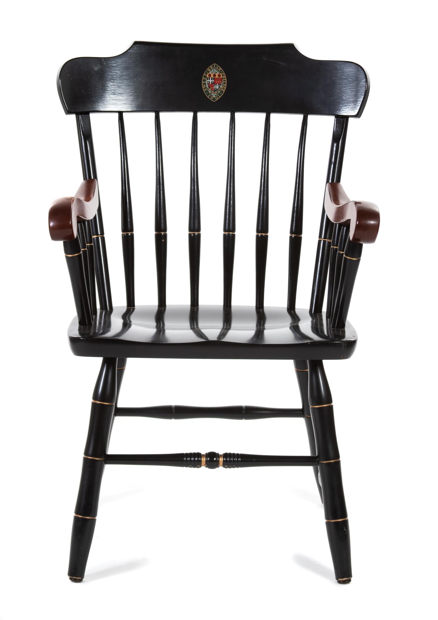 A Sweet Briar Parcel-Gilt and Ebonized Armchair