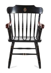 A Sweet Briar Parcel-Gilt and Ebonized Armchair