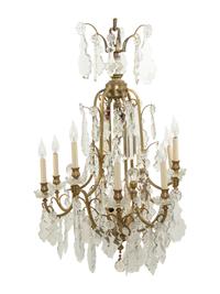A French Gilt Bronze and Cut Glass Ten-Light Chandelier