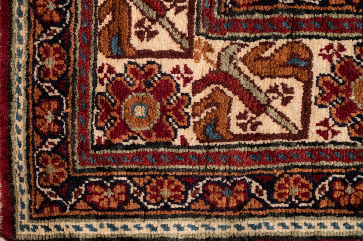 Four Turkish Wool Mats and a Baluch Design Wool Mat