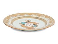 A Chinese Export Porcelain Parcel-Gilt Armorial Plate