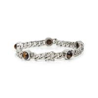 WHITE GOLD AND TIGER'S EYE BRACELET