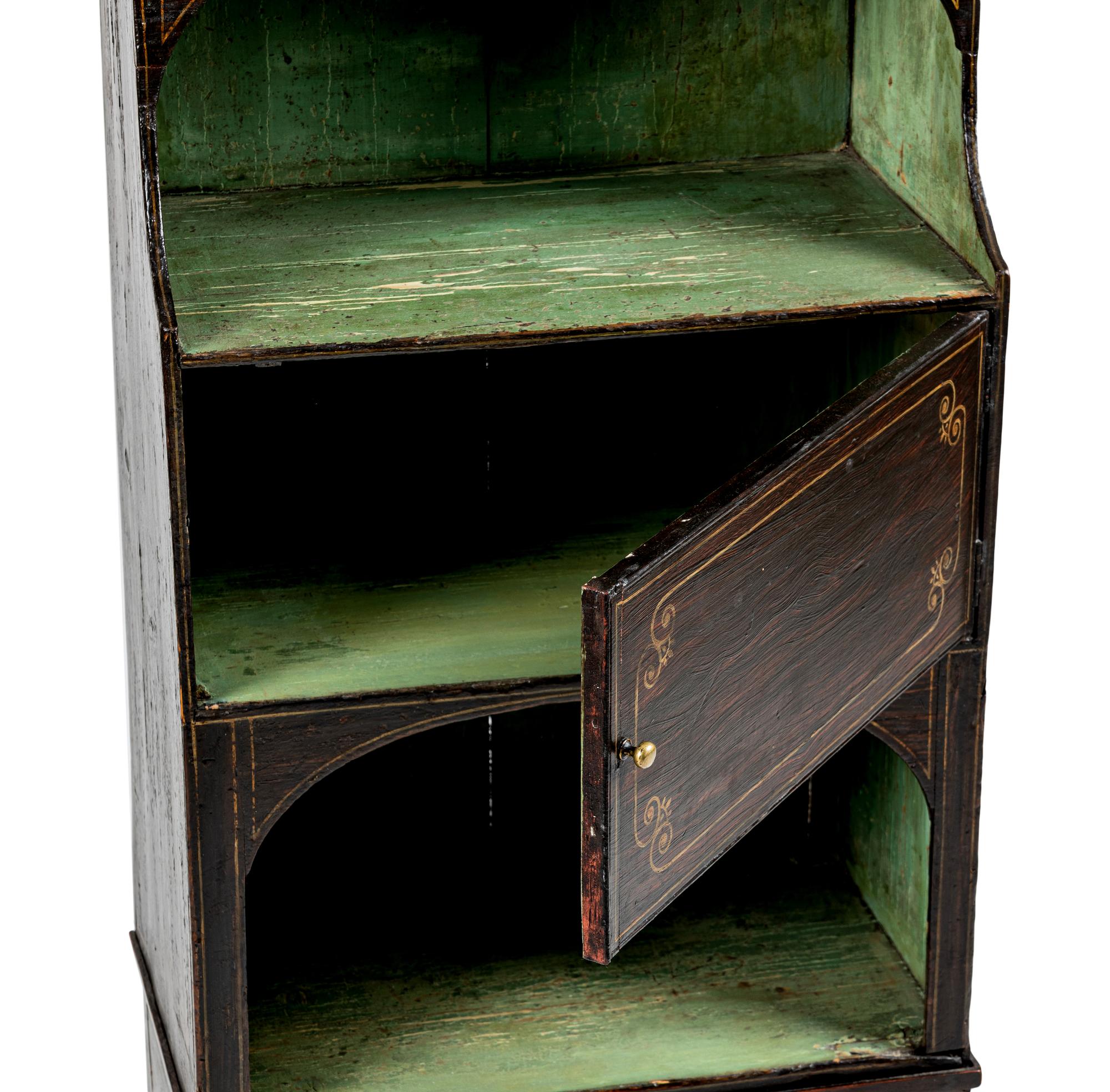 A Late Regency Rosewood Grain-Painted Etagère