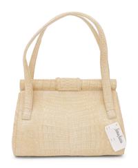 Nancy Gonzalez White Crocodile Frame Bag, 2000s