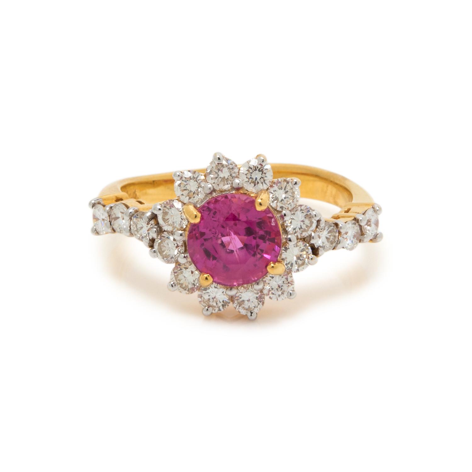 PINK SAPPHIRE AND DIAMOND RING