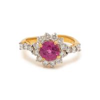 PINK SAPPHIRE AND DIAMOND RING