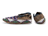 Cheyenne Beaded Hide Moccasins