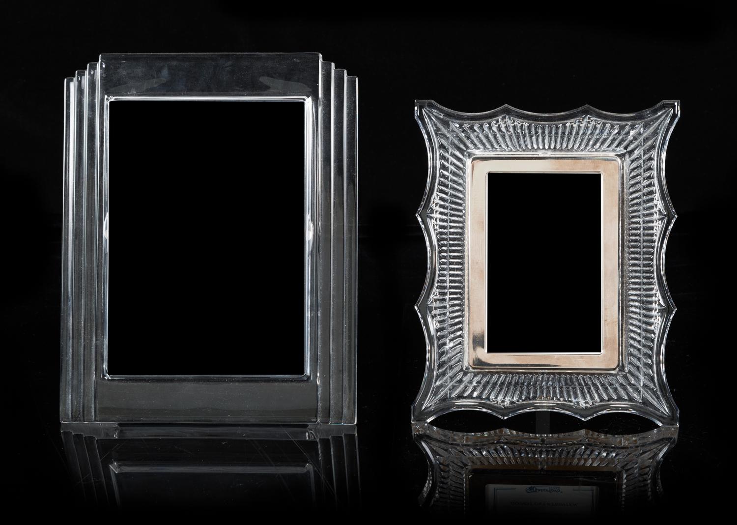 Waterford, a pair of crystal picture frames