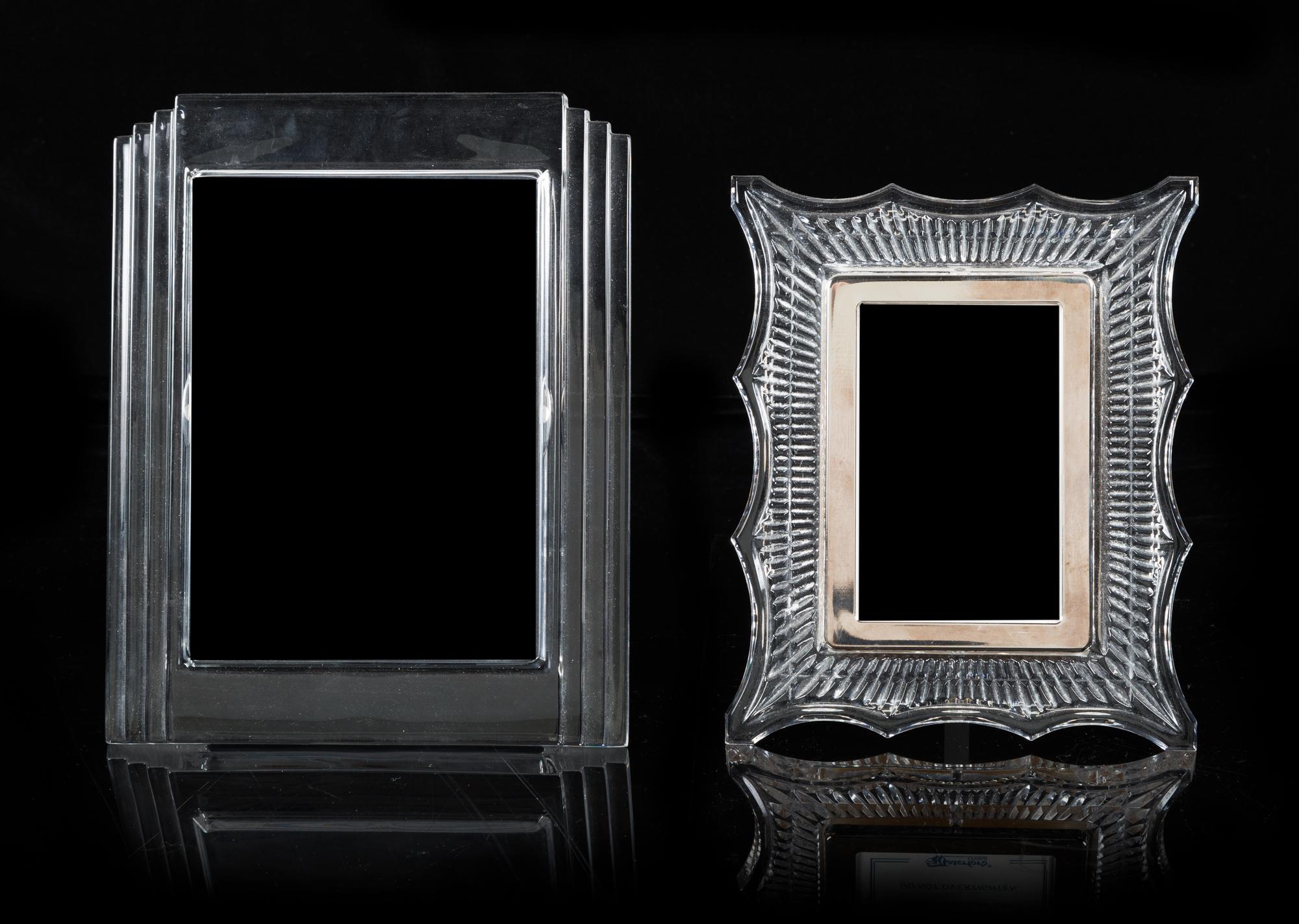 Waterford, a pair of crystal picture frames