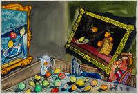 Red Grooms, (American, b.1937), Tom Was Very Worried, 1986