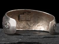 Heavily Stamped Sterling Silver Cuff Bracelet