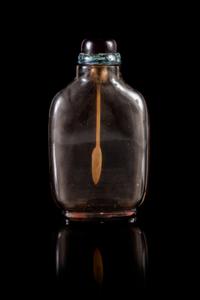 A Smokey Crystal Snuff Bottle Height 3 1/4 inches.