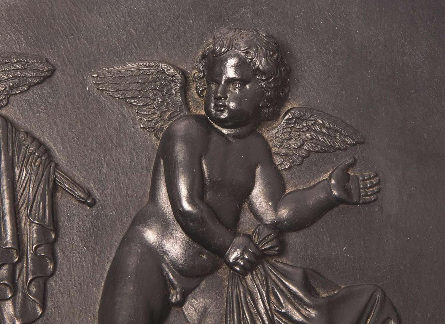 A Large Wedgwood Bert Bentley Black Basalt Plaque, UK, early 20th century