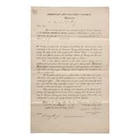 [African-Americana] Wright, Elizur, Jr., and Arthur Tappan. Abolitionist Rev. Samuel J. May's Partially-Printed American Anti-Slavery Society Executive Committee Commission