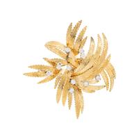 YELLOW GOLD AND DIAMOND BROOCH