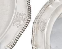 Two George III Sterling Silver Oval Serving Platters