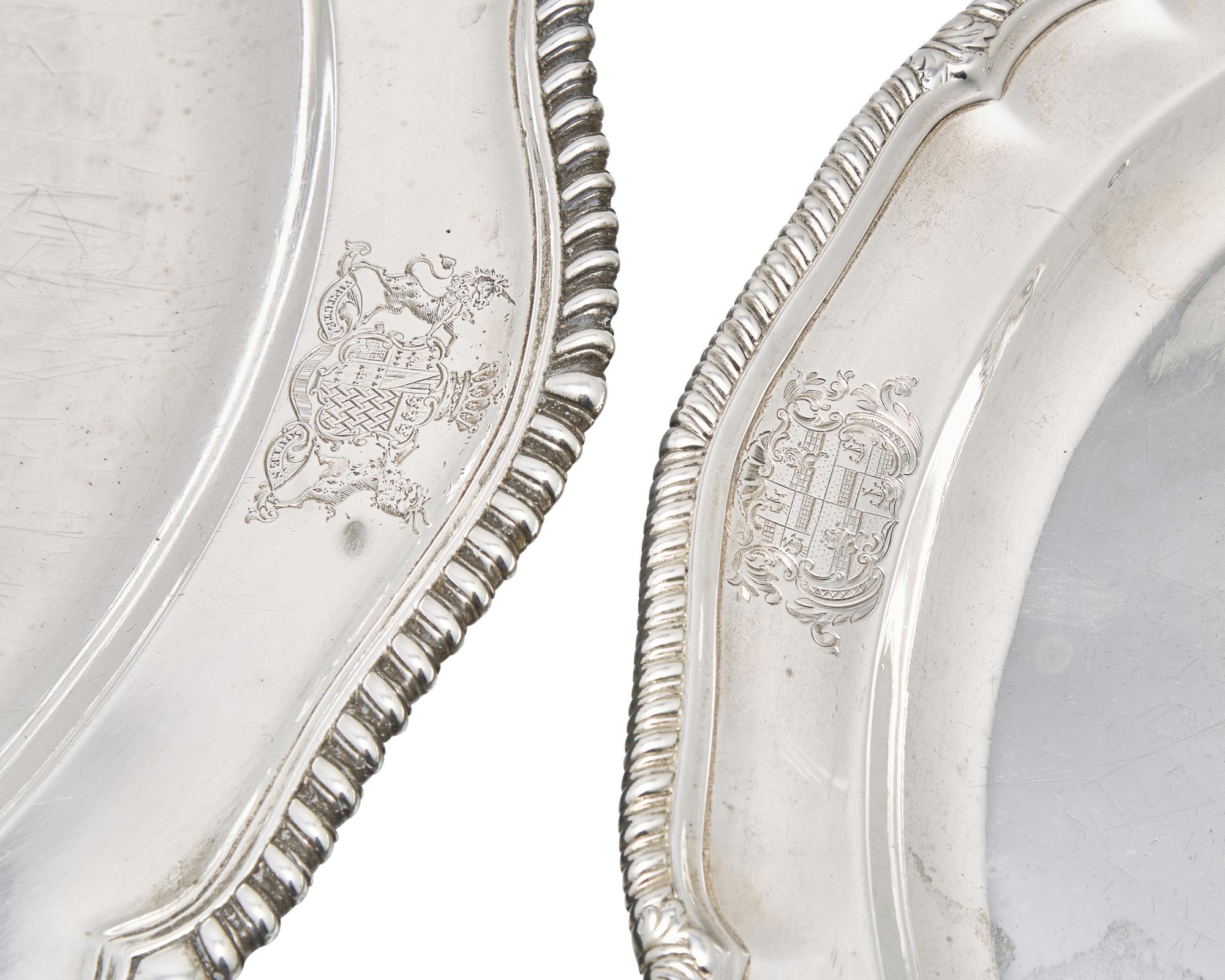 Two George III Sterling Silver Oval Serving Platters