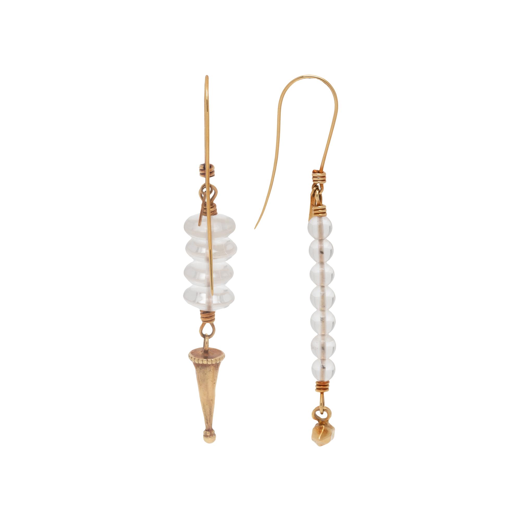 TINA CHOW, YELLOW GOLD AND ROCK CRYSTAL EARRINGS